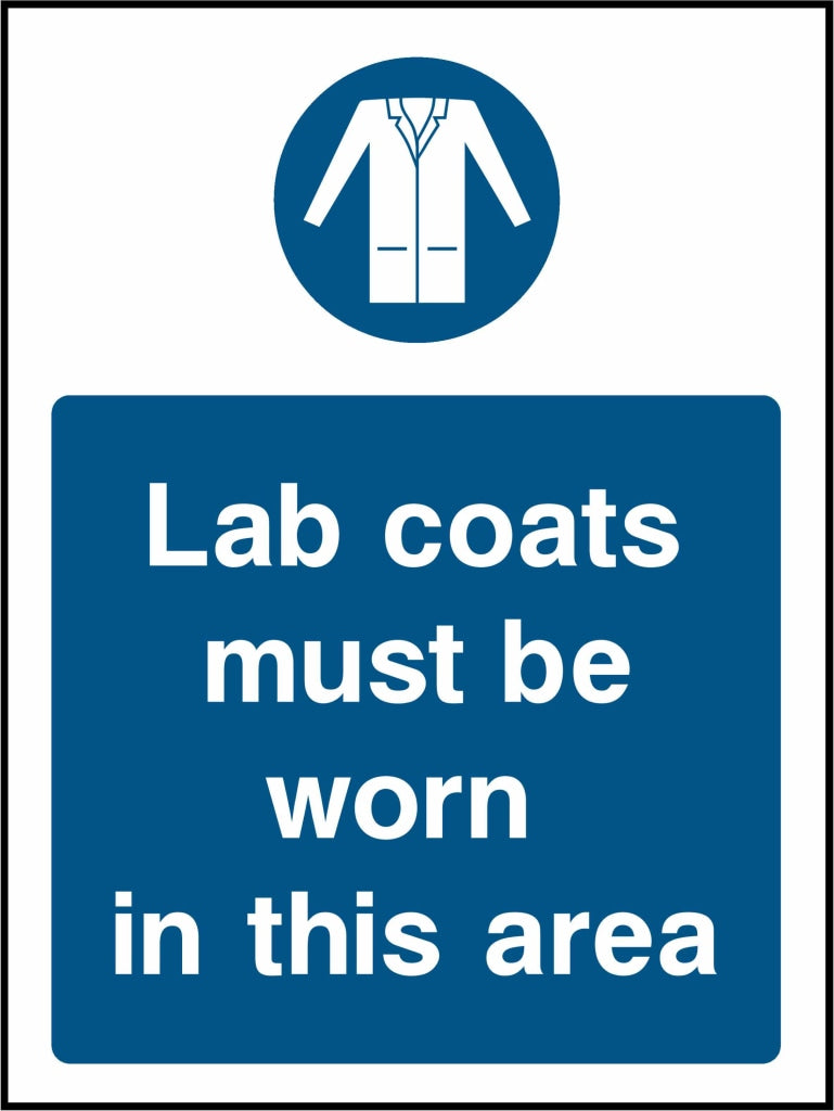 Lab coats must be worn in this area - Safety Decals Ltd