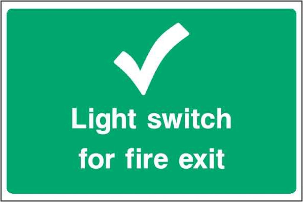 Light switch for fire exit - Safety Decals Ltd