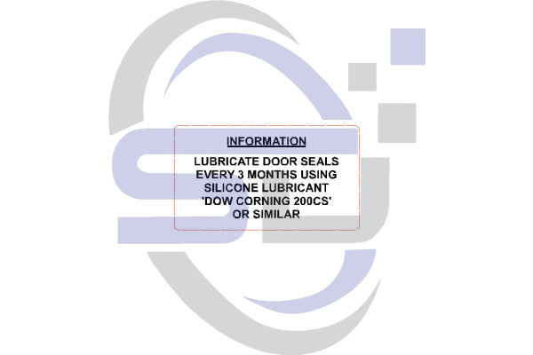 Lubricate door seals decal - Safety Decals Ltd
