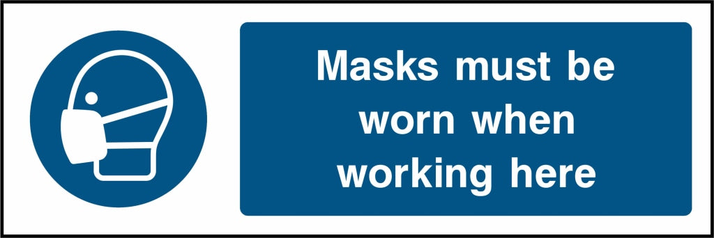 Masks must be
worn when
working here - Safety Decals Ltd