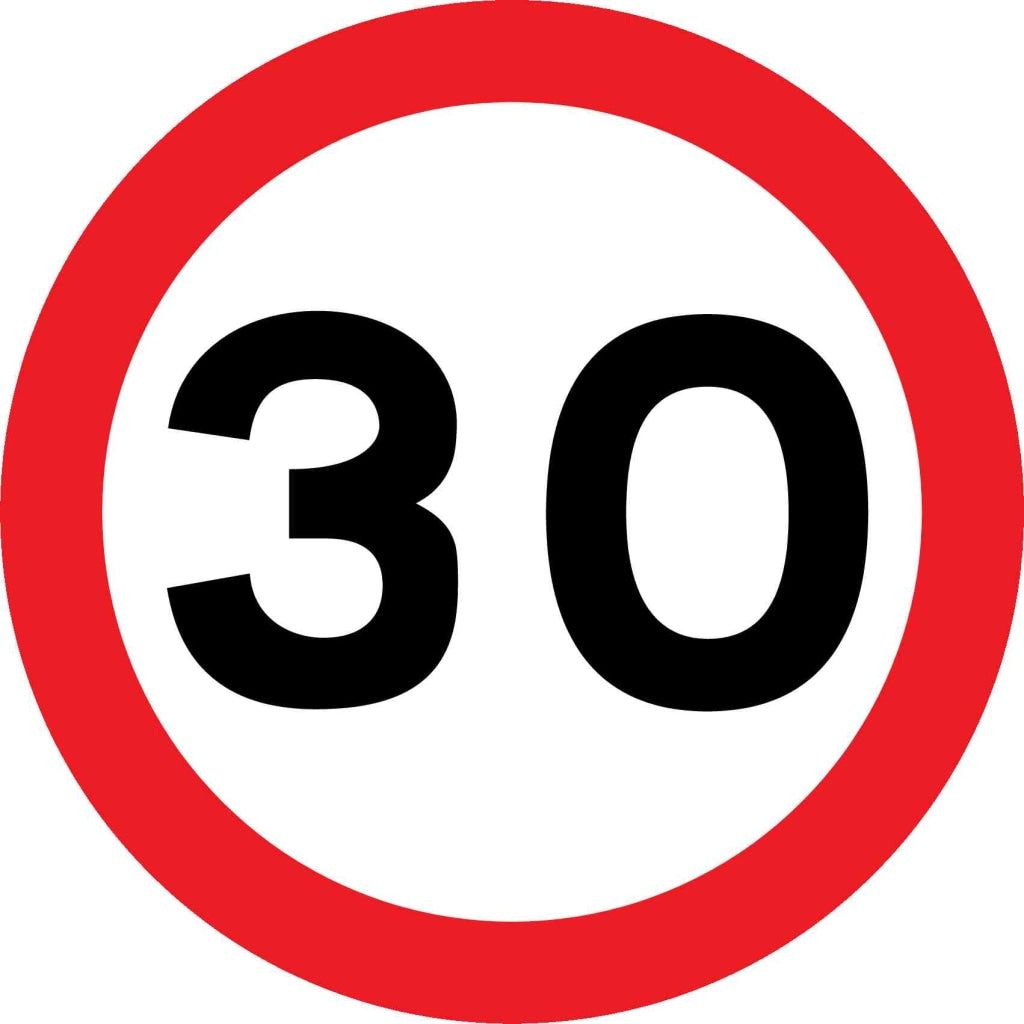 Maximum speed 30 mph - Safety Decals Ltd