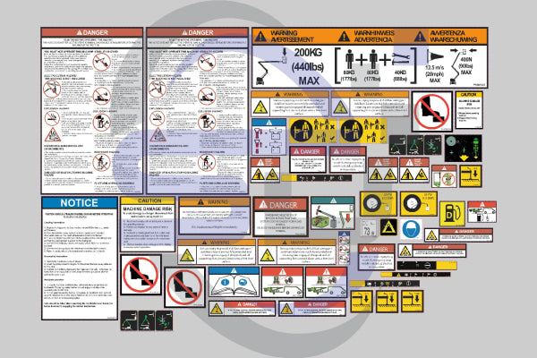 NiftyLift 120 MPE Safety Decal, Decal Kit - Safety Decals Ltd