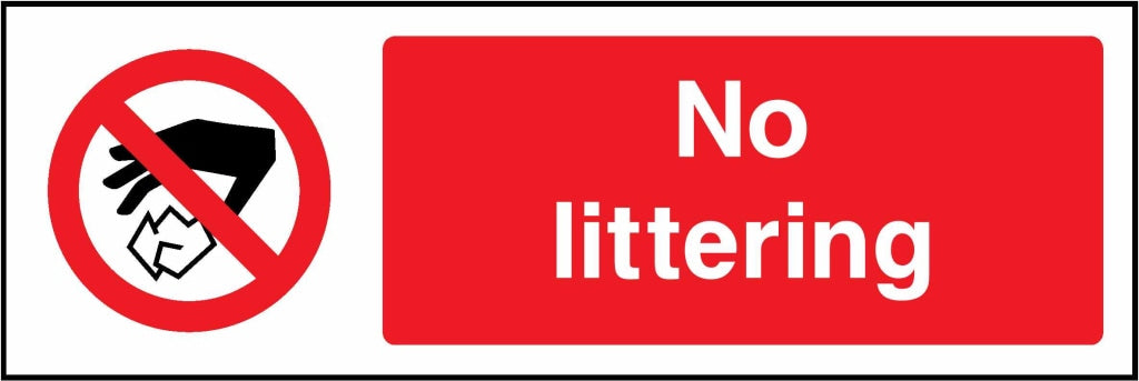 No littering - Safety Decals Ltd