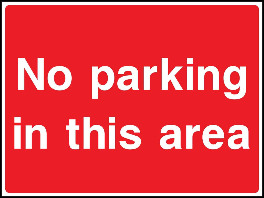No parking in this area - Safety Decals Ltd