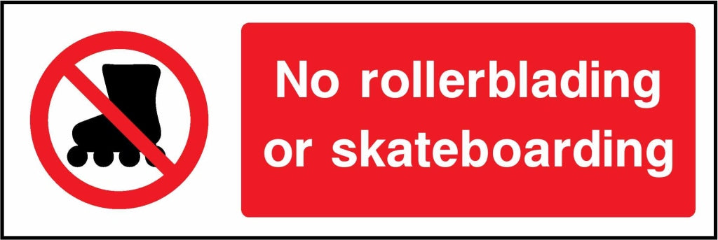 No rollerblading
or skateboarding - Safety Decals Ltd