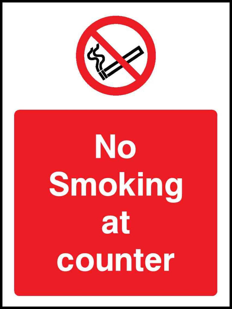 No smoking at counter - Safety Decals Ltd