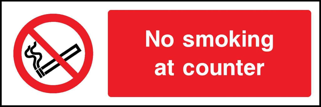 No smoking at counter - Safety Decals Ltd