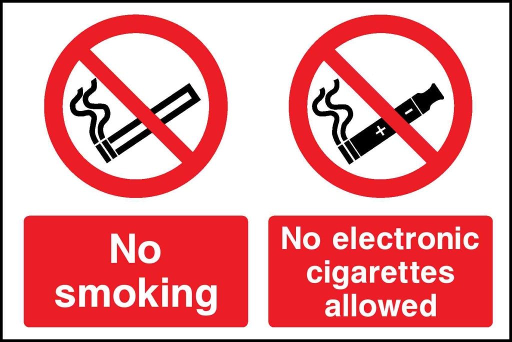 No smoking - No electronic cigarettes allowed - Safety Decals Ltd