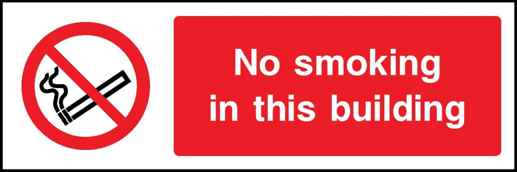 No smoking in this building - Safety Decals Ltd
