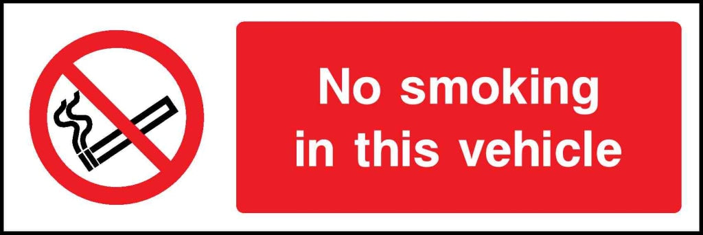 No smoking in this vehicle - Safety Decals Ltd