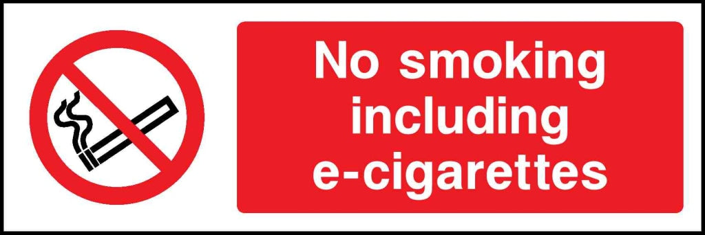 No smoking including e-cigarettes - Safety Decals Ltd