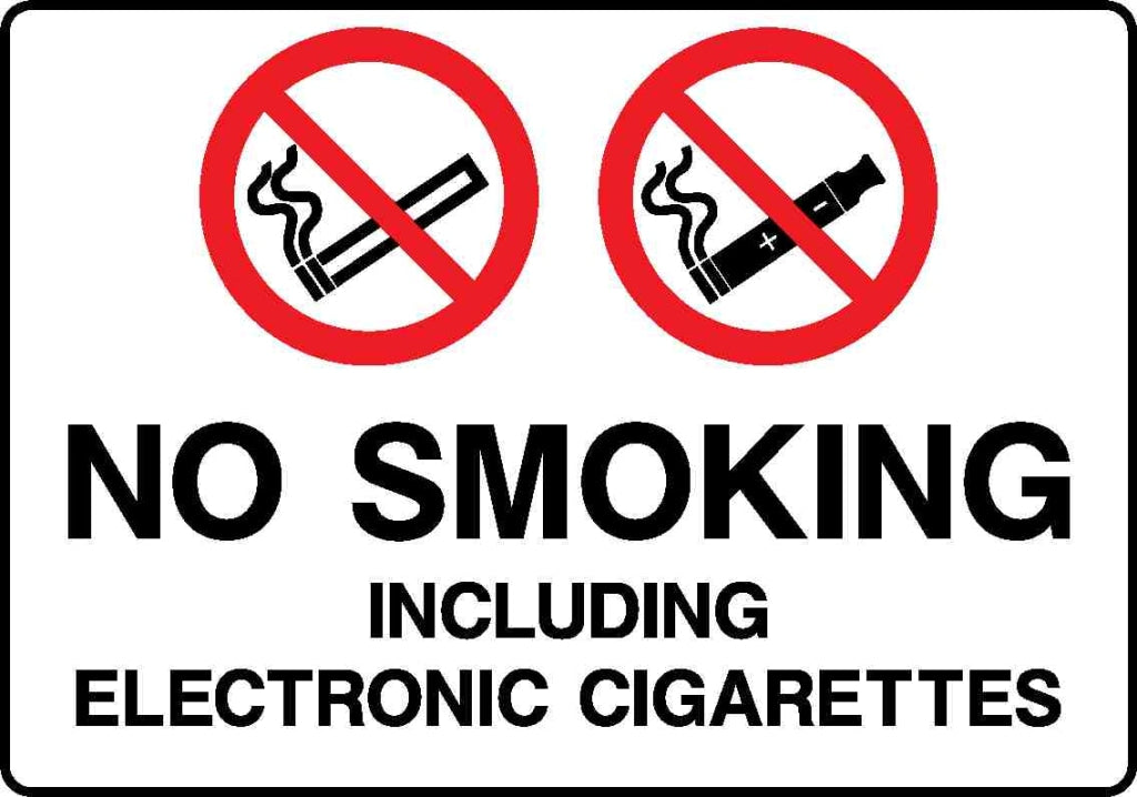 No smoking - including electronic cigarettes - Safety Decals Ltd
