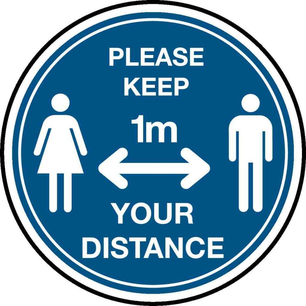 PLEASE KEEP 1m YOUR DISTANCE - Safety Decals Ltd