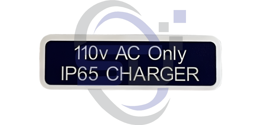 Power Tower, 110V AC Only IP65 Charger, Single Decal, SAF1079 - Safety Decals Ltd