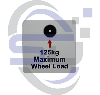 Power Tower, 125kg wheel load Single Decal, SAF1010 - Safety Decals Ltd