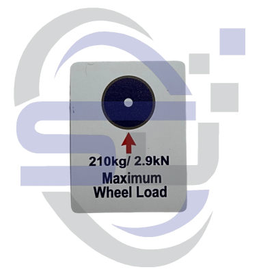 Power Tower, 210kg max wheel load Single Decal, SAF1038 - Safety Decals Ltd