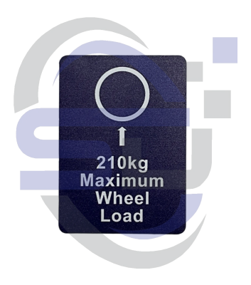 Power Tower, 210kg max wheel load Single Decal, SAF1044 - Safety Decals Ltd