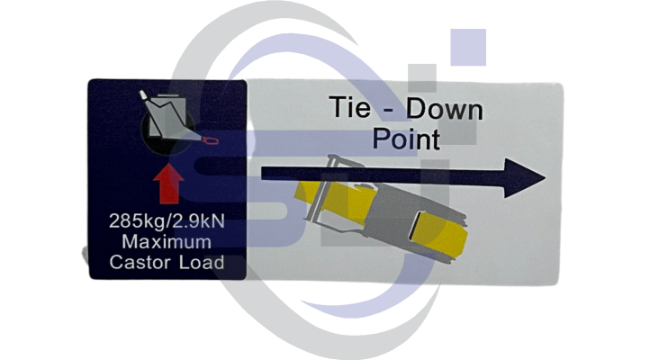 Power Tower, 285kg maximum castor load Single Decal, SAF1036 - Safety Decals Ltd