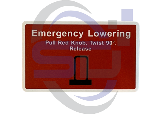 Power Tower, Emegency Lowering, Single Decal, SAF1051 - Safety Decals Ltd
