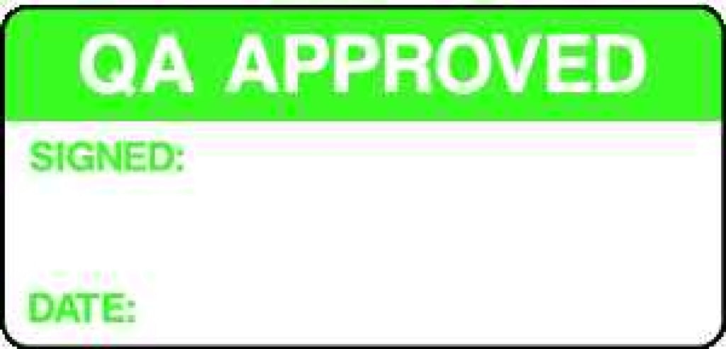 QA APPROVED SIGNED: DATE: - Safety Decals Ltd