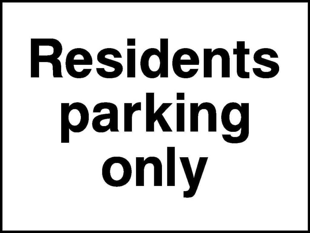 Residents
parking only - Safety Decals Ltd