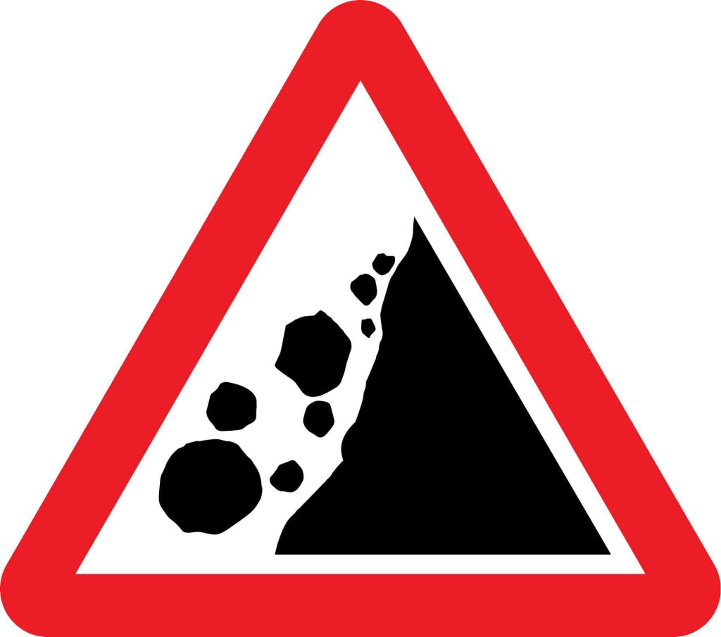 Risk of falling or fallen rocks - Safety Decals Ltd