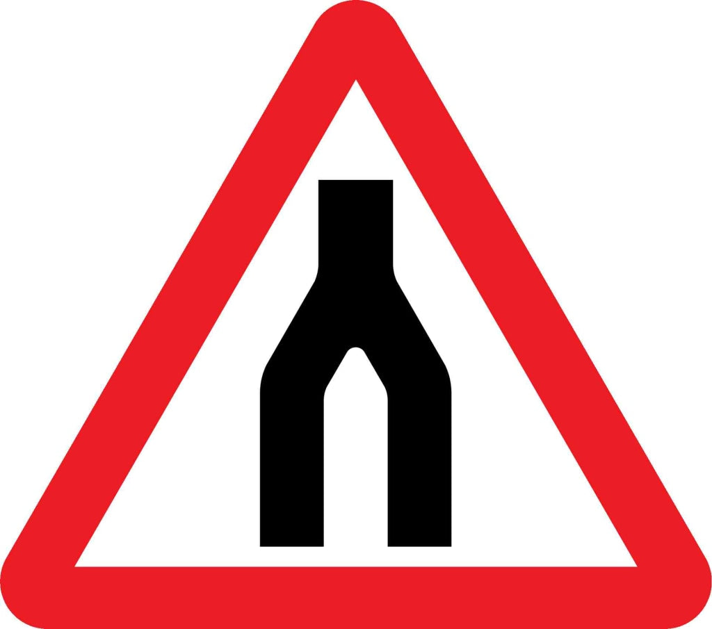 Road narrows on both sides - Safety Decals Ltd