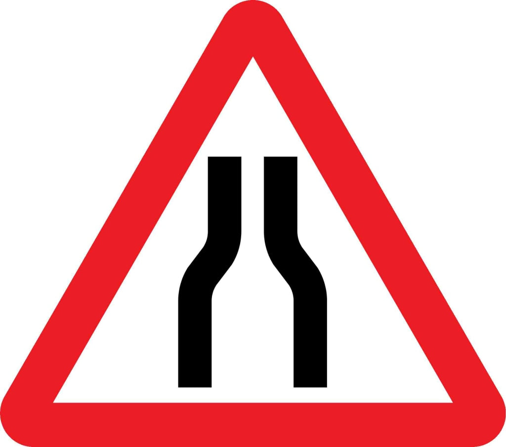 Road narrows on both sides - Safety Decals Ltd