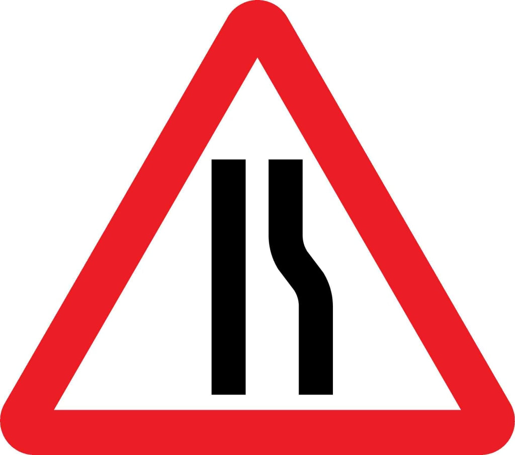 road narrows on the right - Safety Decals Ltd