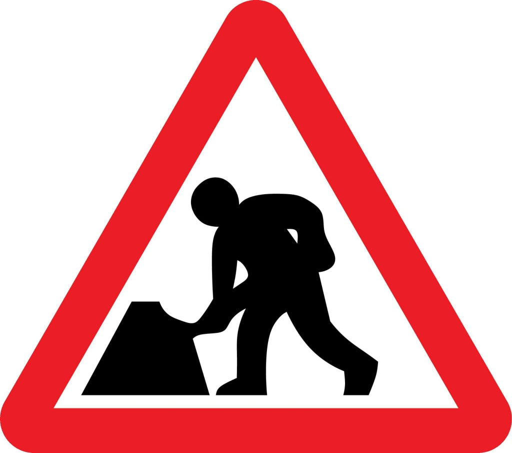 road works or an obstruction in the carriageway ahead - Safety Decals Ltd