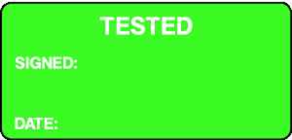 SIGNED: DATE: TESTED - Safety Decals Ltd