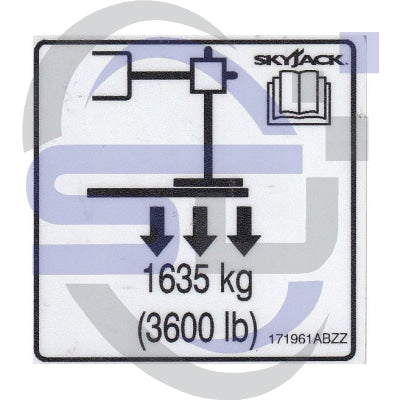 Skyjack Single Decal 171961_ABZZ - Safety Decals Ltd
