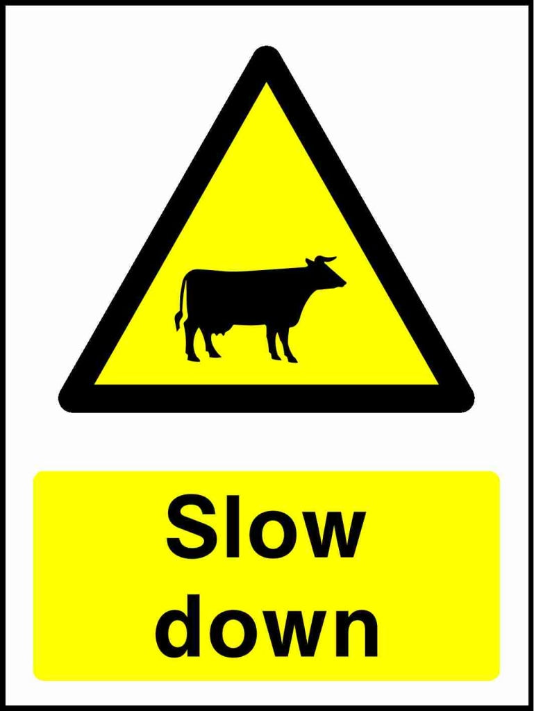 Slow down - Safety Decals Ltd