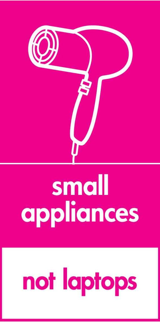 small appliances not laptops - Safety Decals Ltd