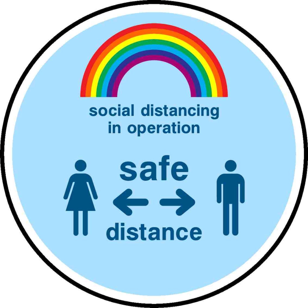 social distancing in operation safe distance - Safety Decals Ltd