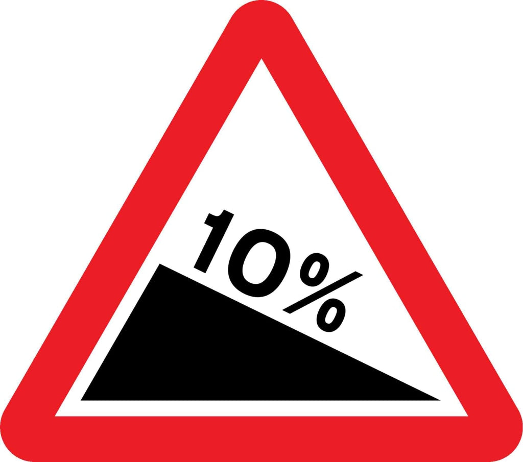 Steep hill downwards - Safety Decals Ltd
