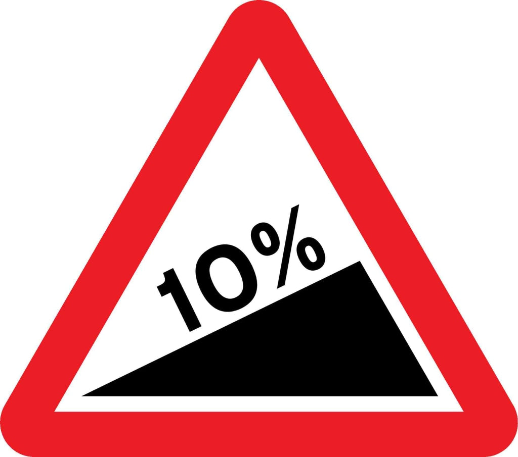 Steep hill upwards - Safety Decals Ltd