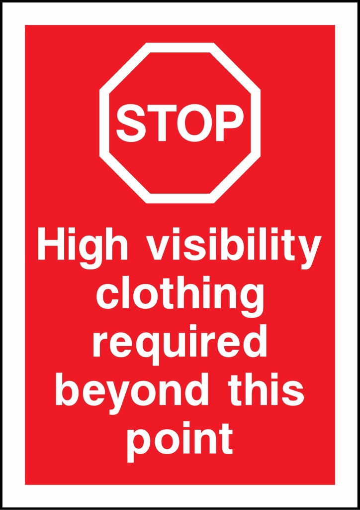STOP High visibility clothing required beyond this point - Safety Decals Ltd