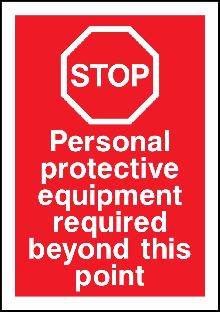STOP PPE required beyond this point - Safety Decals Ltd