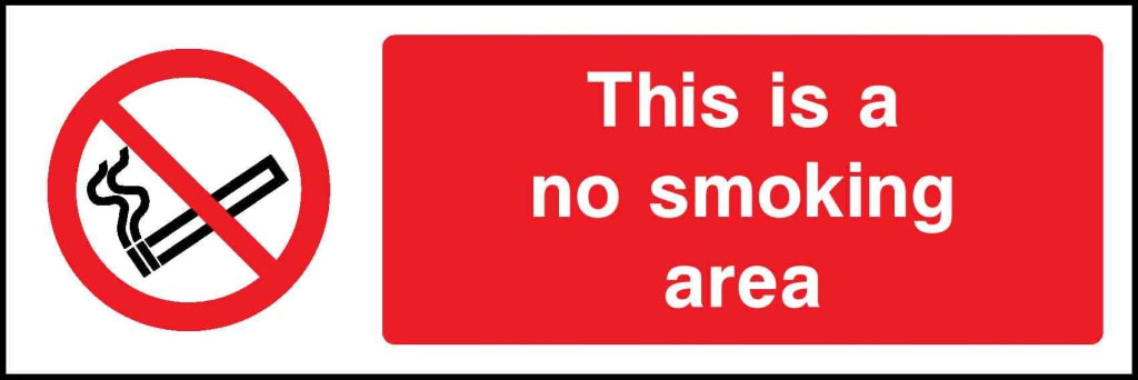 This is a no smoking area - Safety Decals Ltd