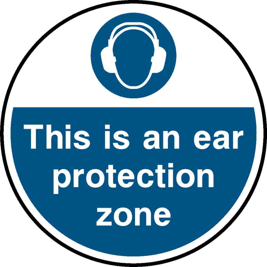 This is an ear protection zone - Safety Decals Ltd