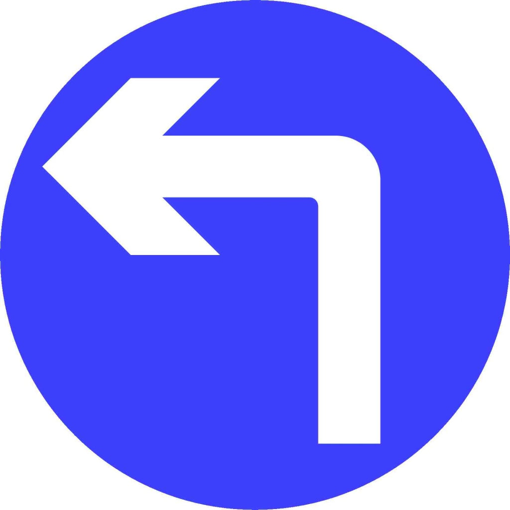turn left ahead - Safety Decals Ltd