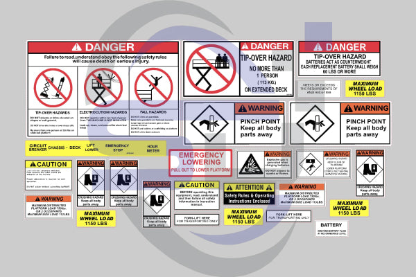 UpRight SL20 Safety Decal Kit - Safety Decals Ltd