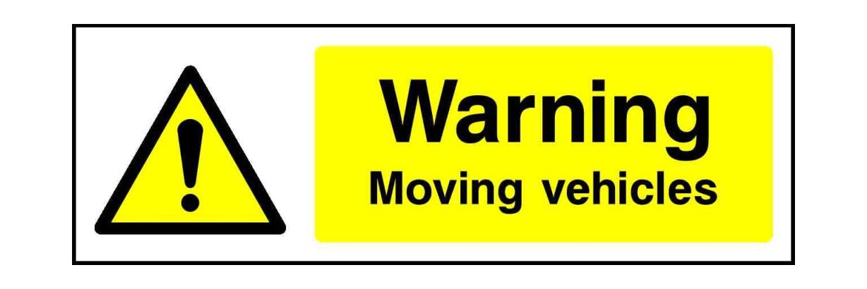Warning Moving vehicles - Safety Decals Ltd