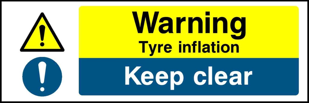 Warning Tyre Inflation - Safety Decals Ltd