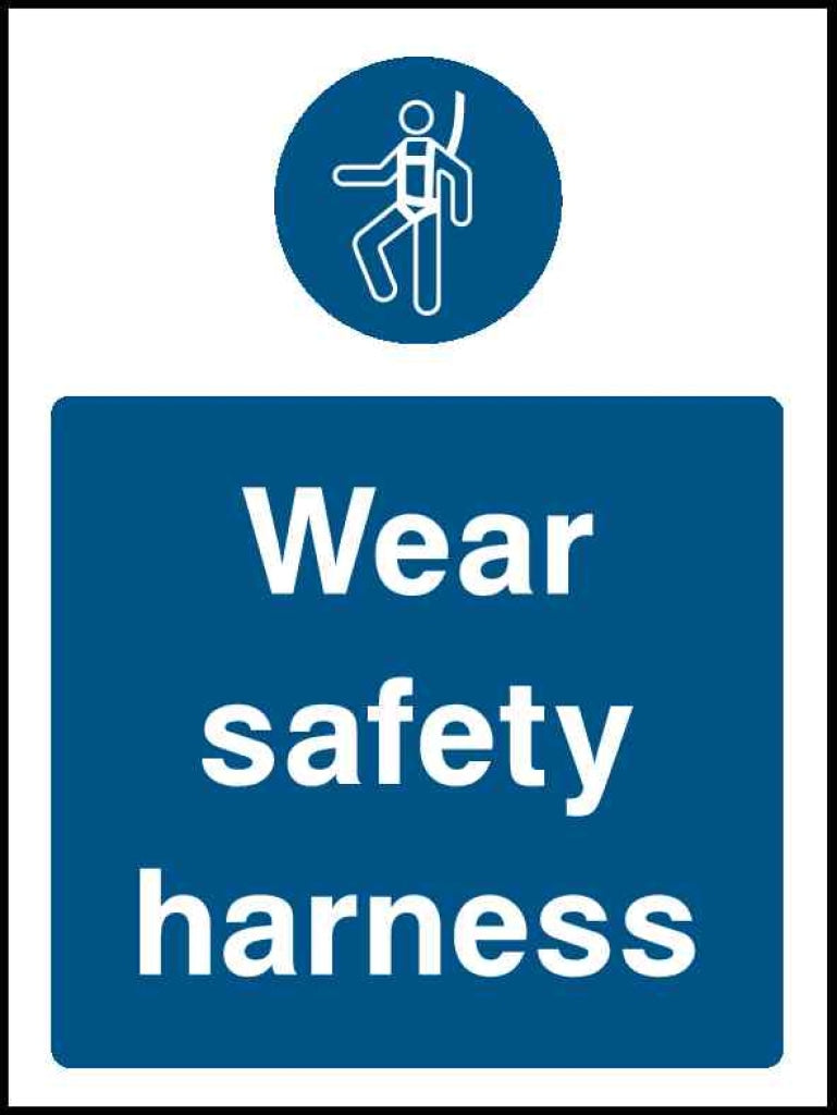 Wear safety harness portrait - Safety Decals Ltd