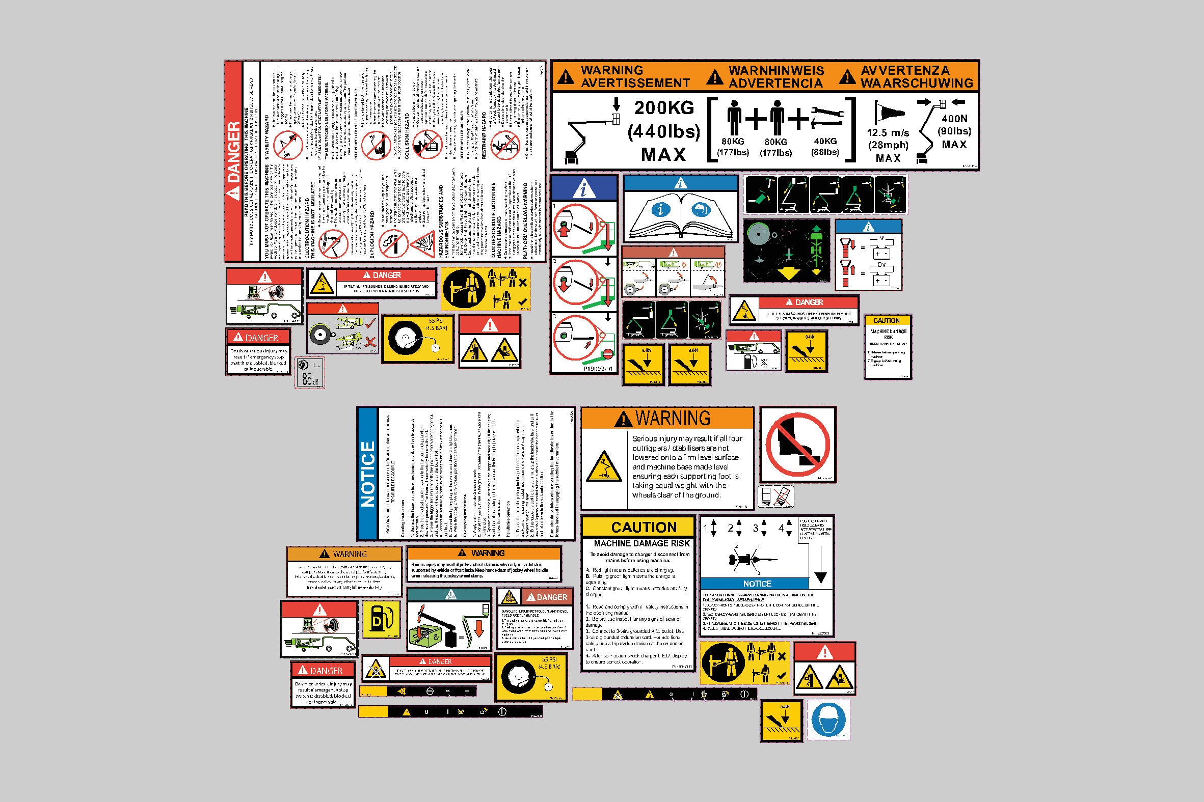 NiftyLift 120TPET Safety Decal Kit SN31750