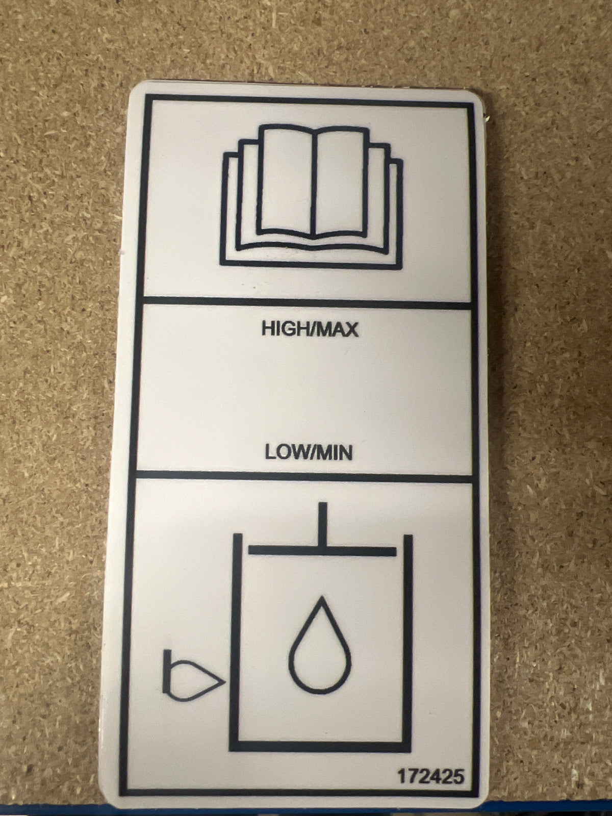 Skyjack Hydraulic Oil Level decal, P/N  172425