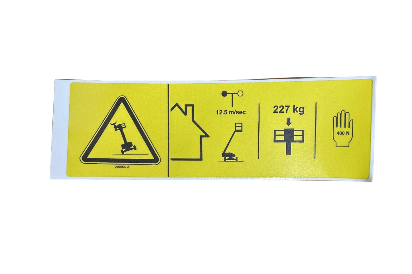 Genie Wind Speed decal, P/N  219954