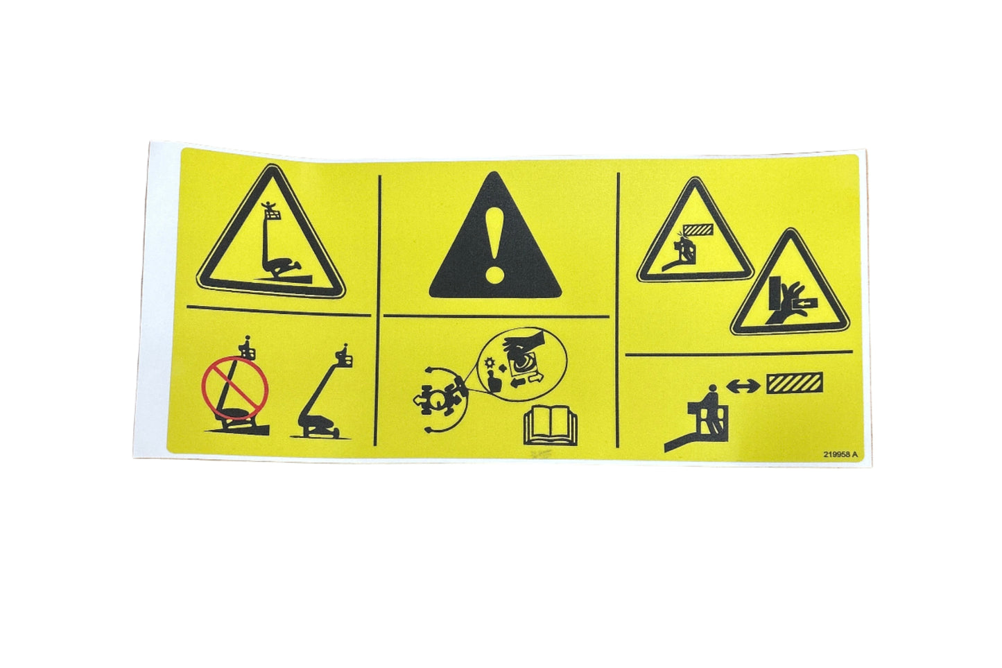 Genie Hazard decal, P/N  219958